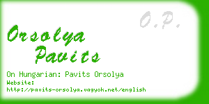 orsolya pavits business card